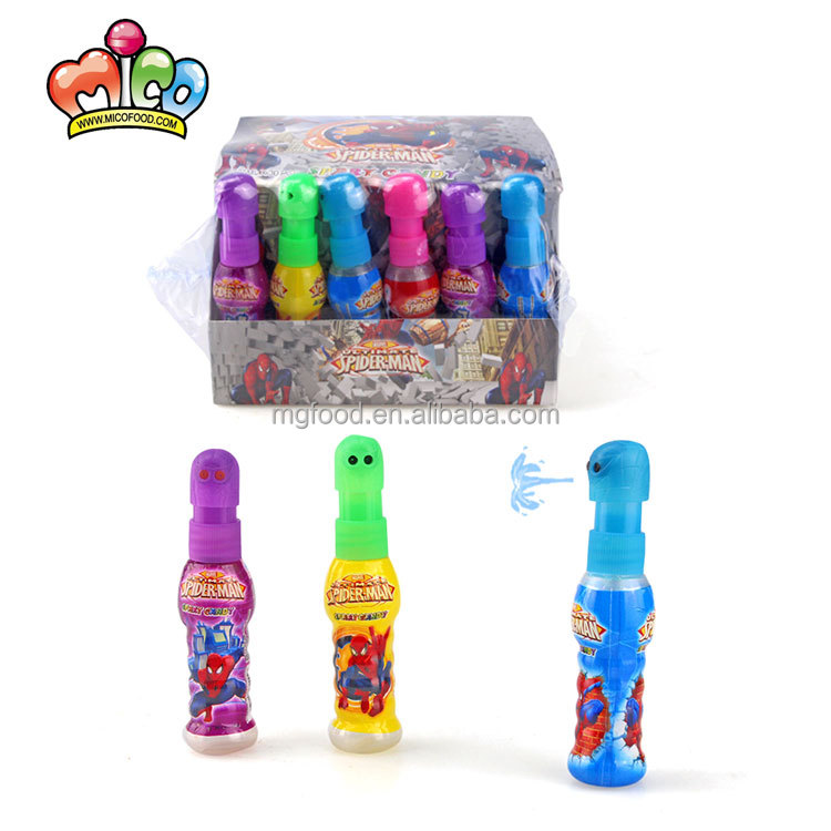 Custom Wholesale Spider-Man Mini Spray Liquid Candy In Display Box