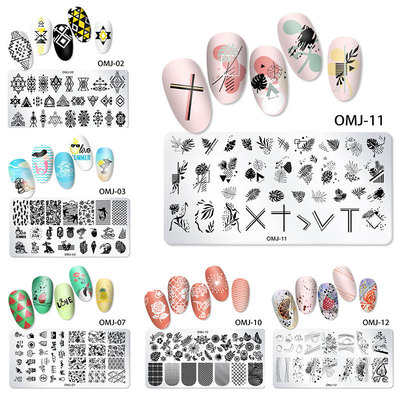 New Arrival Christmas Style Printing Template Stainless Steel Manicure Tools Butterfly Square Nail Art Stamping Plates