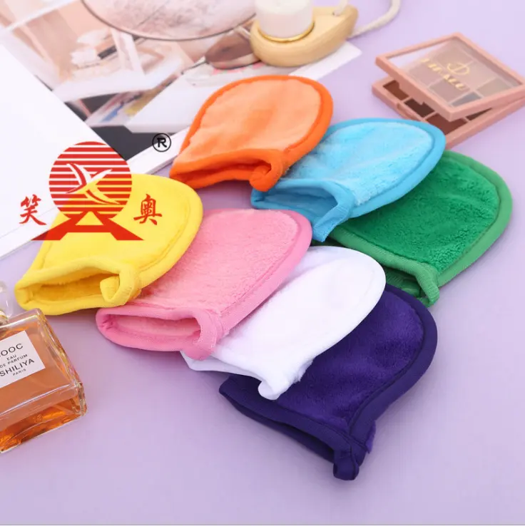 Reusable Makeup Remover Cloth XIAOAO Wholesale Custom Color Reusable Cleansing Towel Makeup Remover Towel Cloth