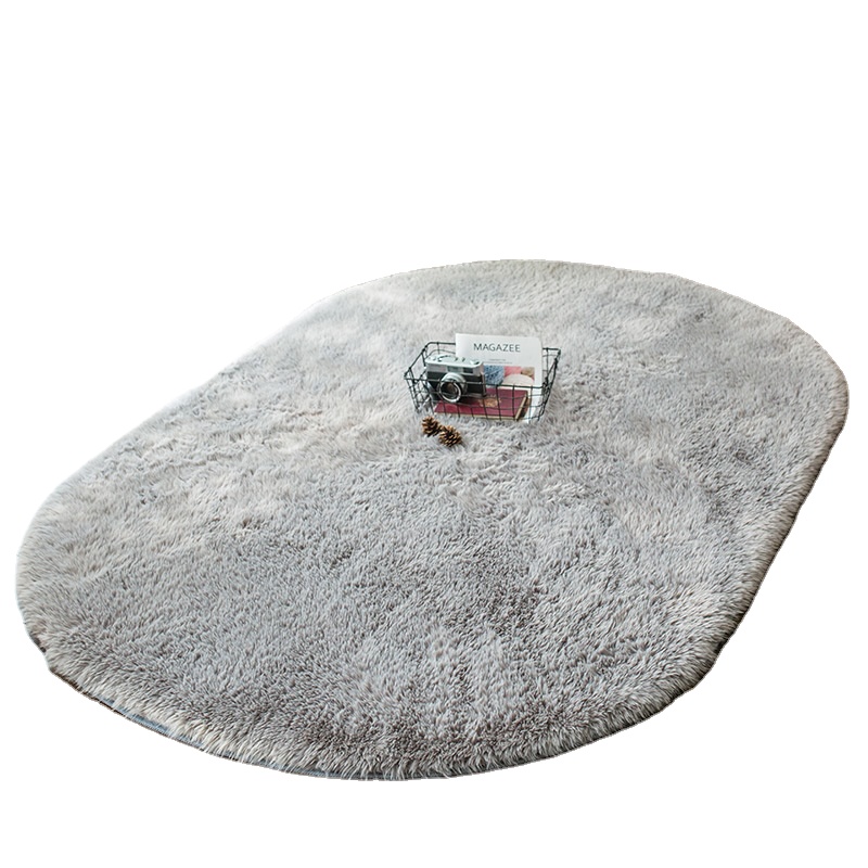 Thickened household plain coloured large area soft elliptical mink fleece carpet