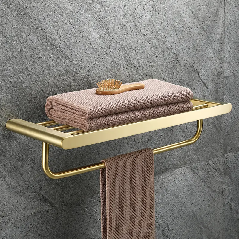 Hot Sell Washroom Stainless Steel Towel Bar Rack Brushed Paper Holder Luxury Bathroom Accessory Set