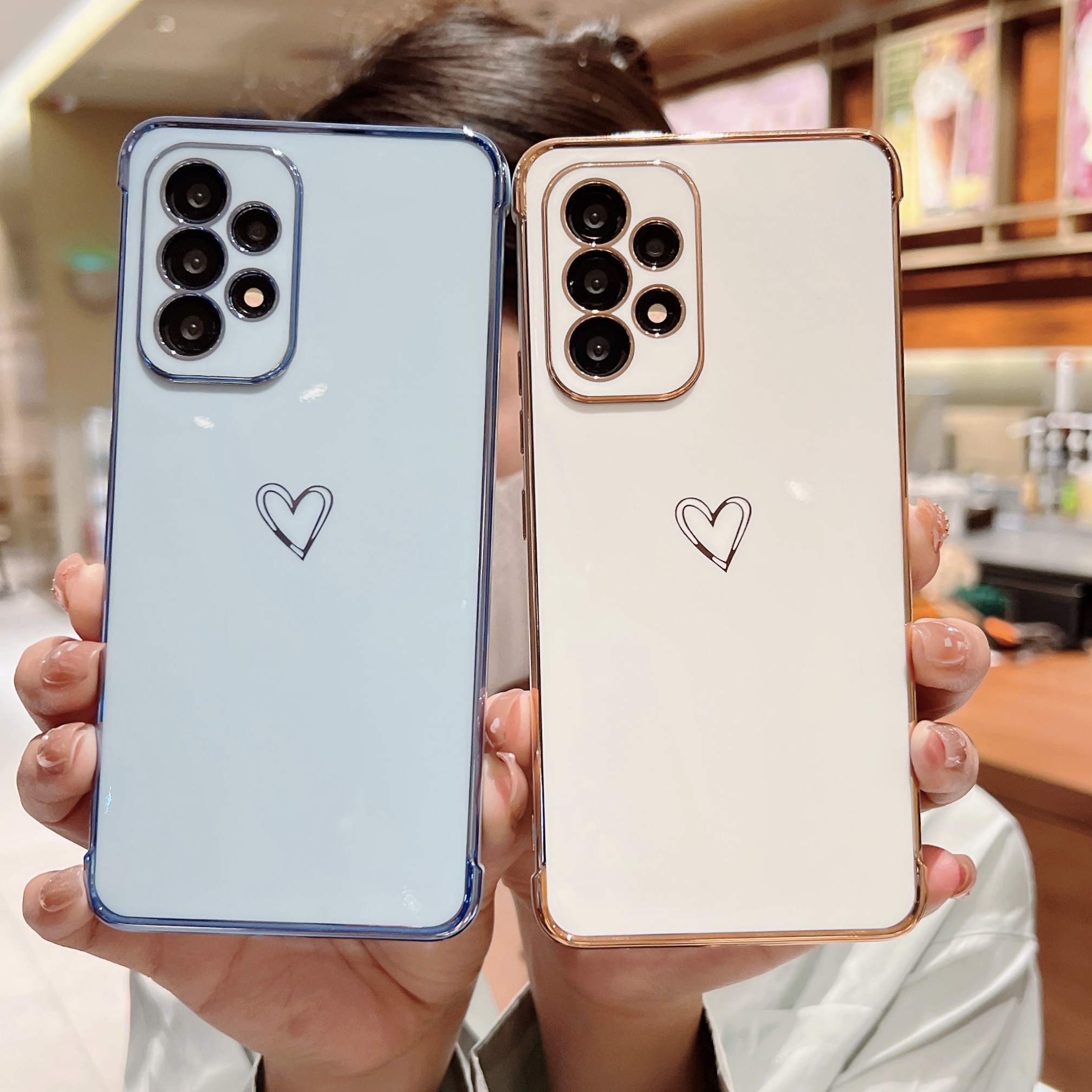 Чехол для телефона с милым сердечком для Samsung Galaxy A12 A13 A52 A53 5G M12 F12, противоударный чехол с подушкой безопасности