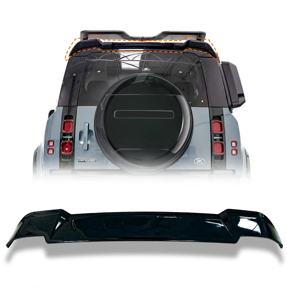 Car Rear Spoiler Trunk Boot Wing Lip Tail Trim Gloss Black For 2020 LAND ROVER DEFEND ABS Auto Exterior Moulding