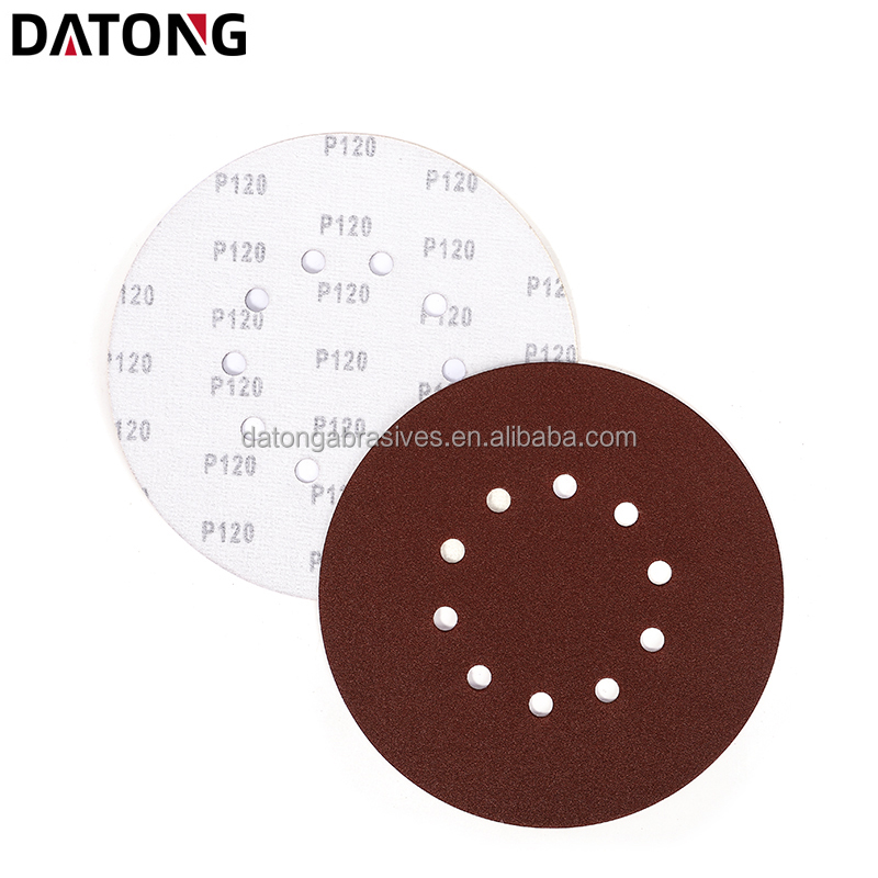 Datong factory High quality abrasives sand paper 9inch 10holes Grit 100 Round Ceramic red Sanding Disc For Metal and Wood