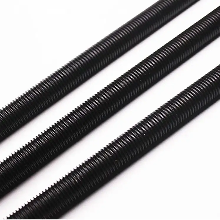 Blackened Carbon Steel Thread Rod Front And Back Teeth Fine Teeth Grade 8.8