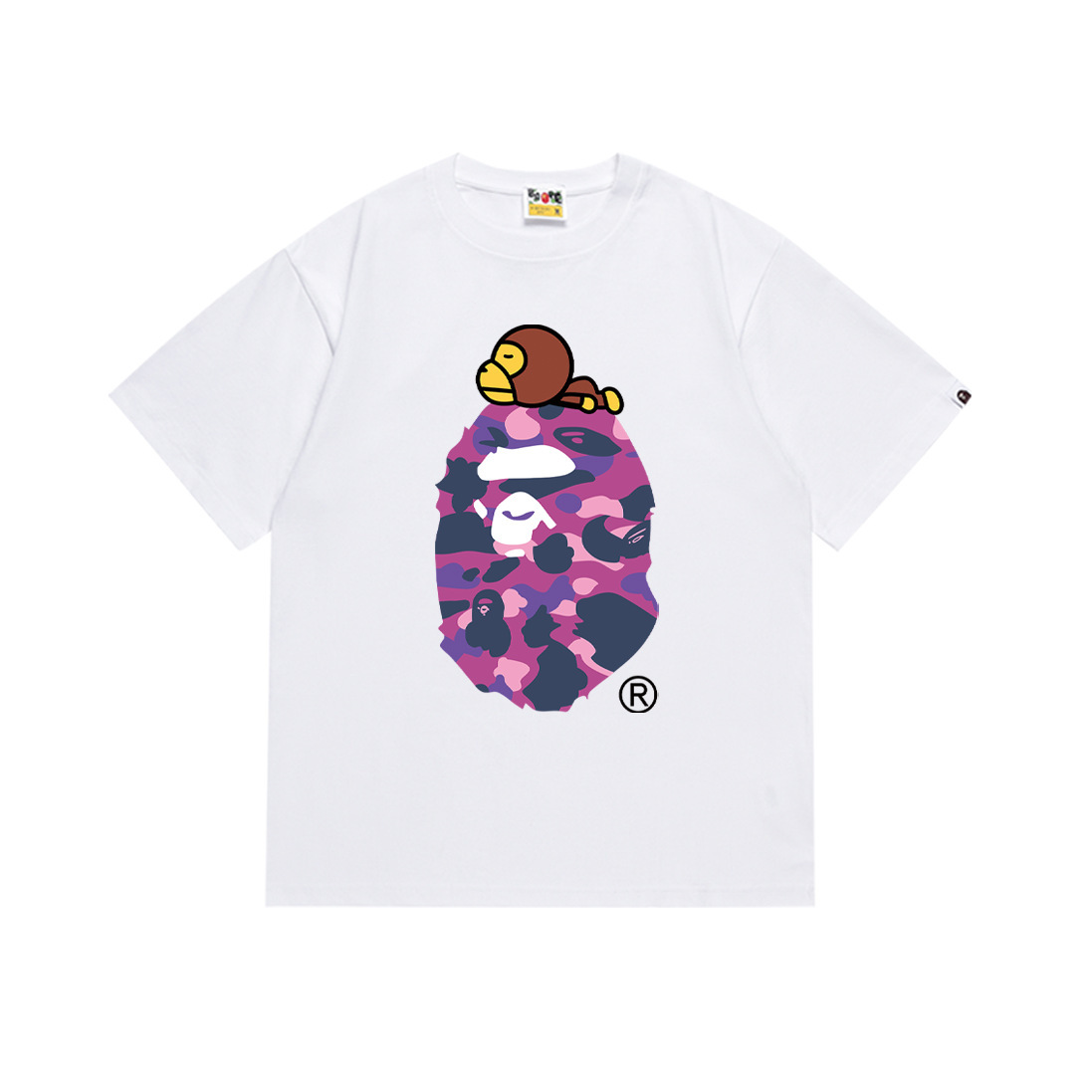Top Quality luxury men's T-shirt Casual Short Sleeve oversize streetwear custom cotton vintage Ape Head bapees shirt