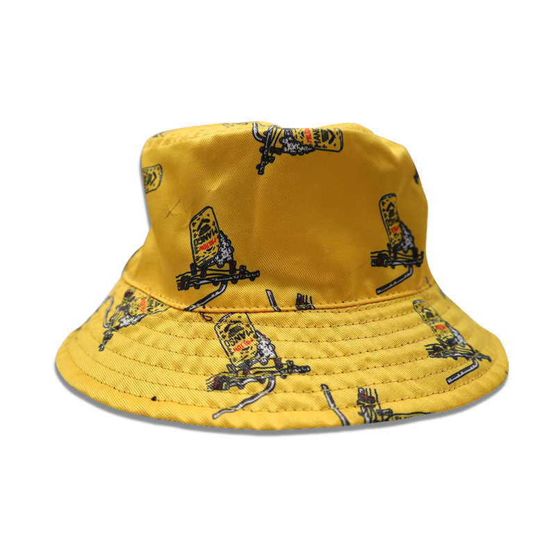Wholesal Customized Logo Character Item Style Outdoor UV Sun Protection Reversible Bucket Hats