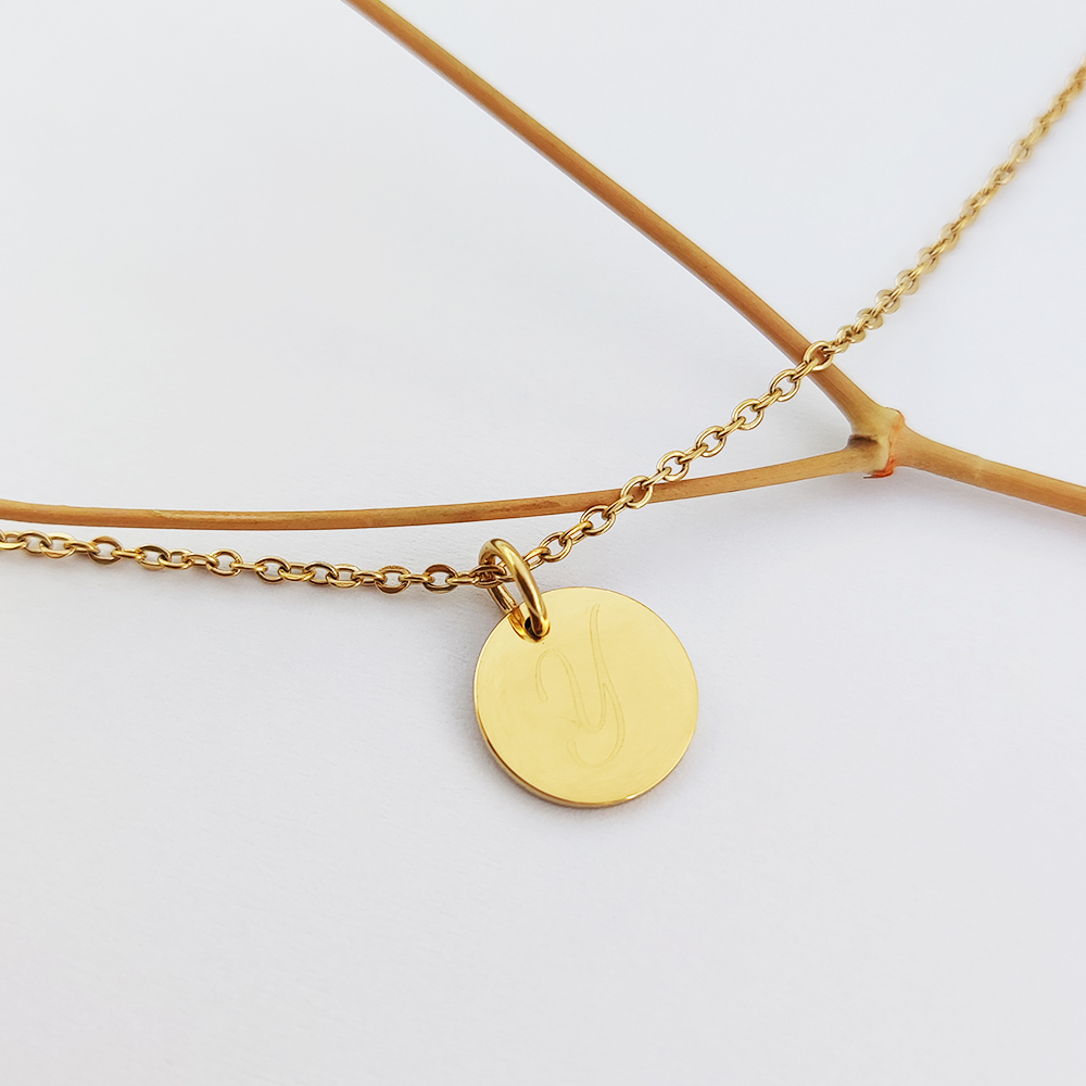 Letter Necklace Custom Joyeria Fina De Acero Inoxidable Necklace Pendant Letter Joyeria Acero Inoxidable Pendant Blank Stamp
