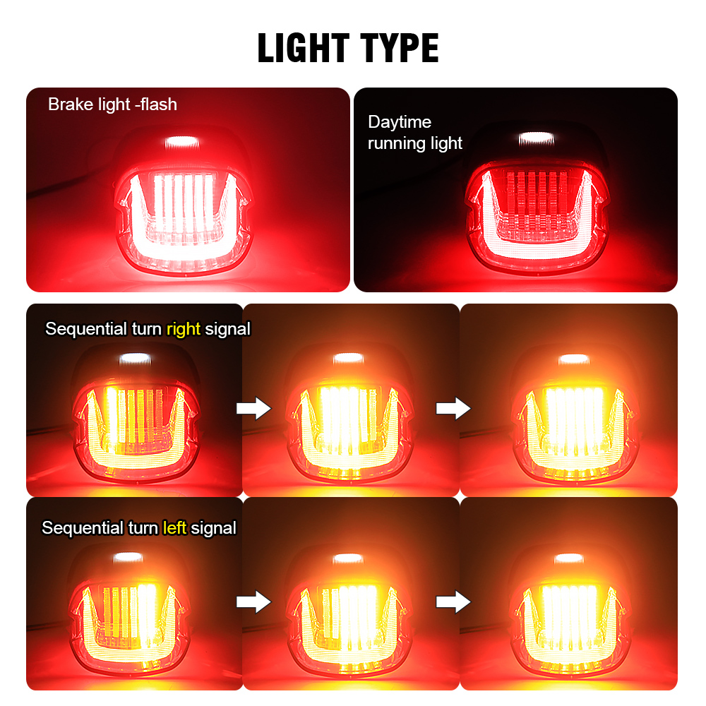 Led Tail Lamp Universal Motorcycle Osram Led Tail Light Manufacturing Sequential Turning Light Brake Light for Harley Davidson