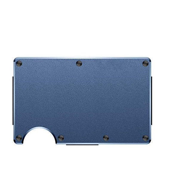 Eime Ultra-thin minimalist front pocket RFID shielded metal wallet Men's wallet with cash strap