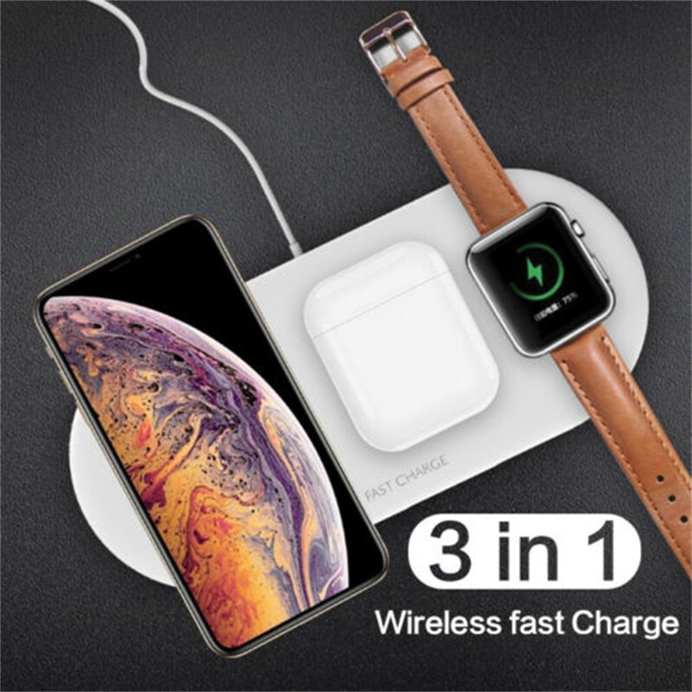 3в1 Qi Беспроводное зарядное устройство для Apple Watch iPhone для AirPods подставка Быстрая зарядка