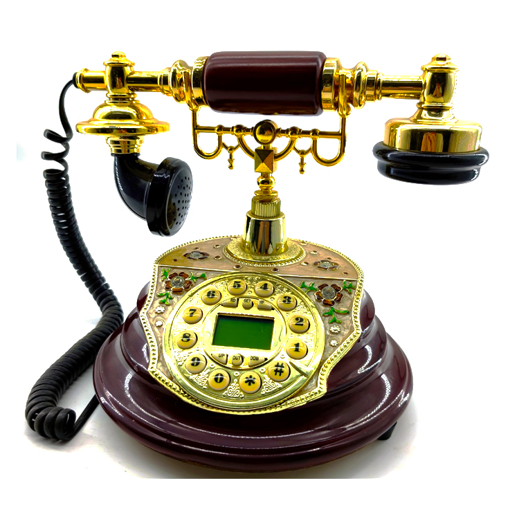 Home Decorative Antique USA Style Decorative Solid Wooden Case Telephone Vintage Wall Telephones