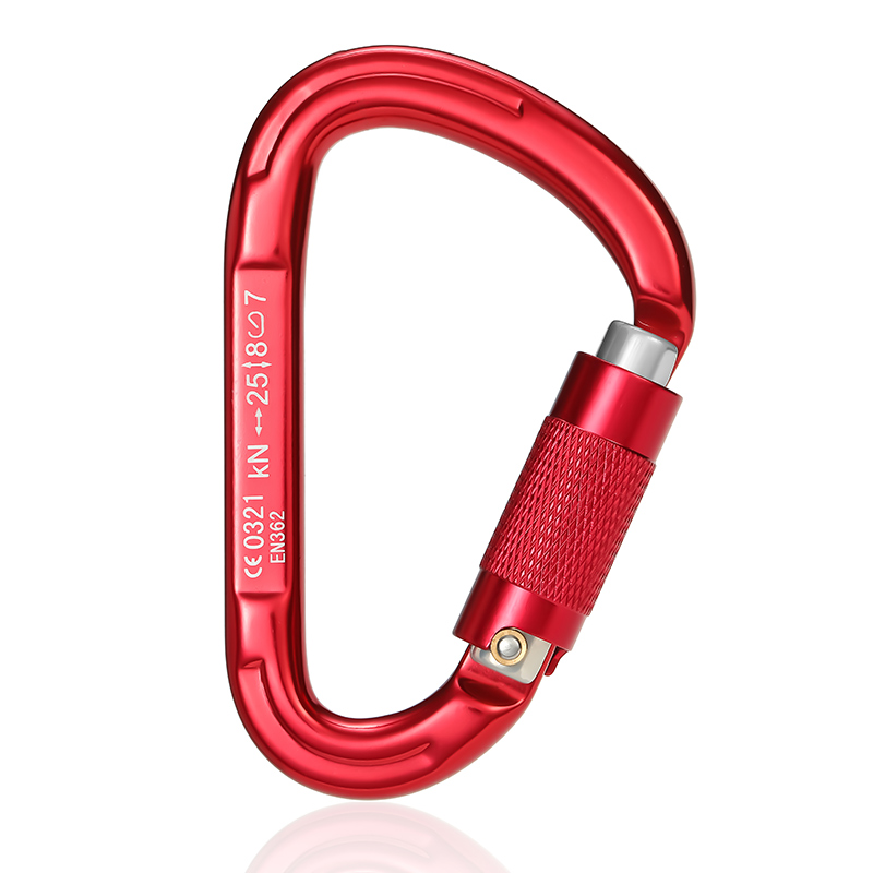 2022 Aluminum carabiner 25KN Ultra-Light Triangular Shape Pear Shape Auto Locking Climbing Carabiner