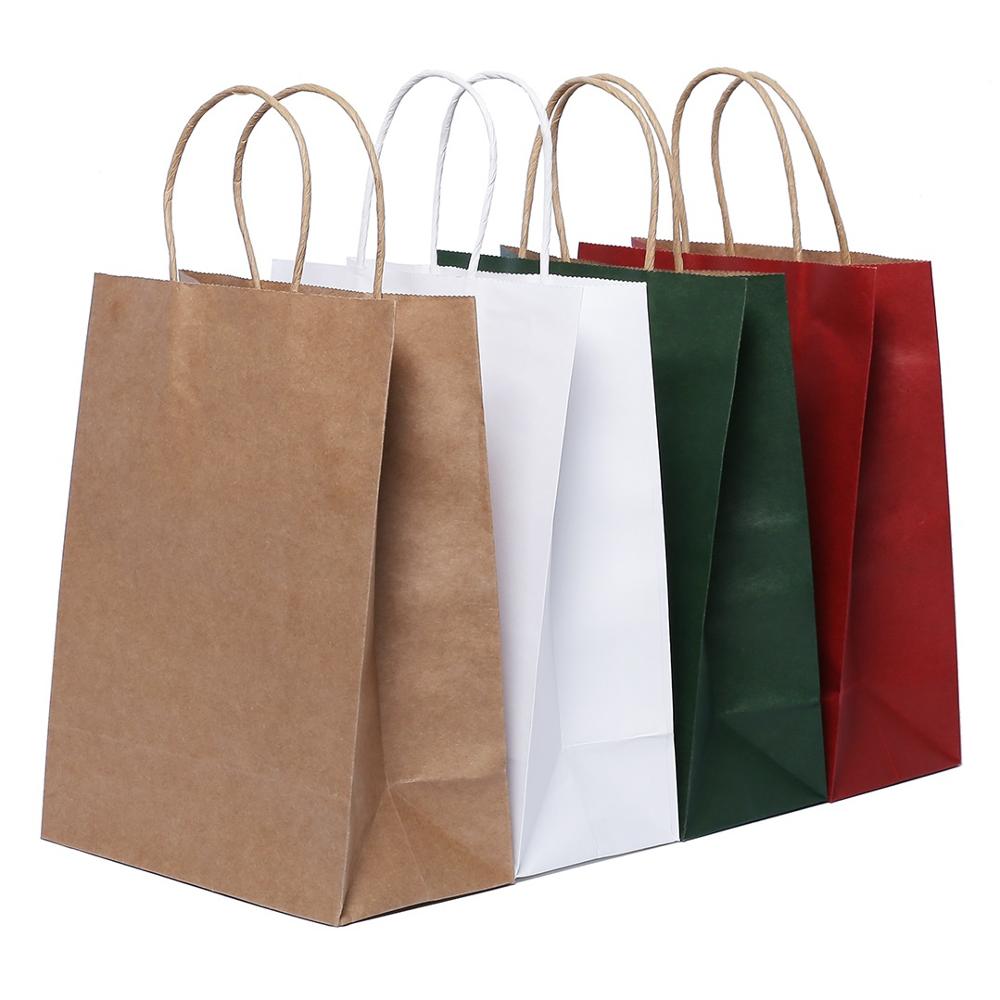 Printing logo kraft brown paper bags with twisted handles custom kraft shopping bags