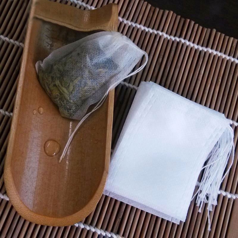 100 шт./лот новые пустые чайные пакетики со шнурком, Запаянные, из фильтровальной бумаги для травяного рассыпного чая