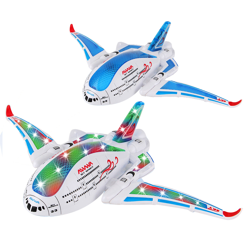 Baby cheap cute electric plastic model air plane kits with light music