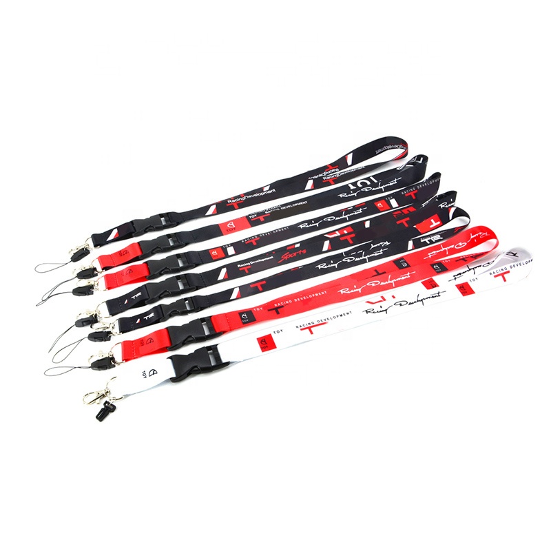 Ttransfer car brand logo custom style double side thermal Woven autocar brand Nylon lanyards for toyot