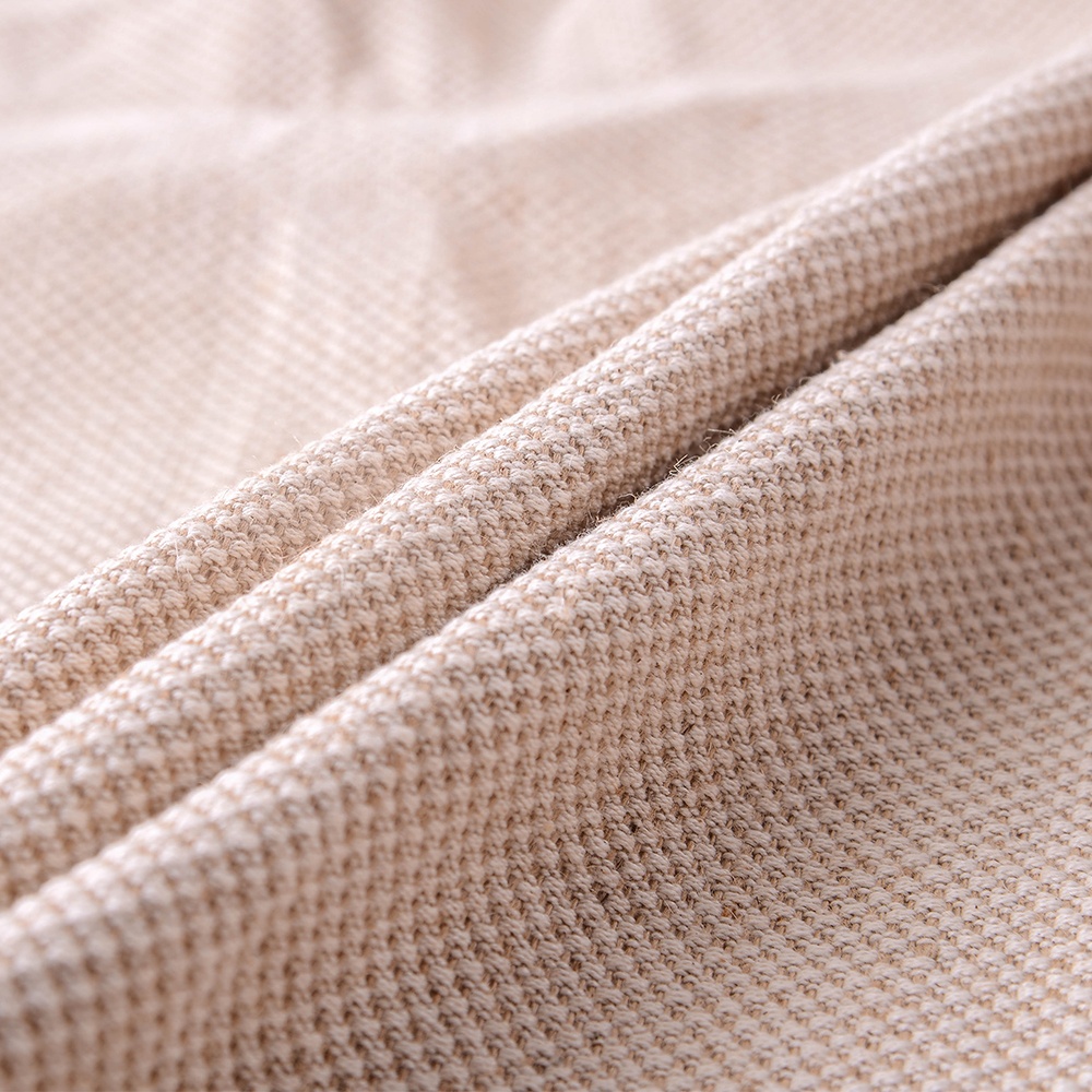 Factory Sale Textured Home Textile Plaid Raw Material Tela Para Sofas Thick Polyester Cotton Linen Fabric For Sofa and Curtain