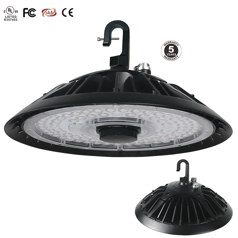 DLC SAA CE FCC Certificate Central Sensor Warehouse Factory Industrial Lighting 100W 150W 200W 250W LED High Bay Light
