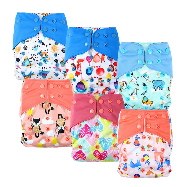 Wholesale Reusable Washable Cloth Diapers Nappies with Insert for Babies