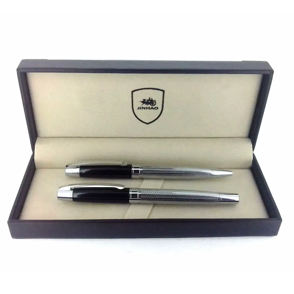 Jinhao 605 ball pen /roller pen /fountain pen free collection metal pen set with gift pen box