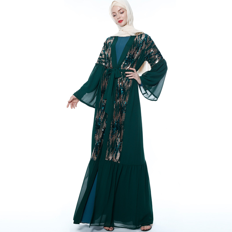 Мусульманское кимоно Abaya с блестками, Арабский кафтан, Дубай, хиджаб, платье, Турция, кафтан, Исламская одежда, Abayas для женщин, Рамадан, Халат