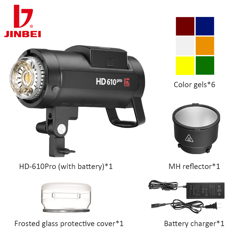 JINBEI HD-610 Pro 600W Открытый Портативный Photographi свет аккумуляторного отсека Камеры Вспышка HSS TTL Speedlite с батарейным питанием