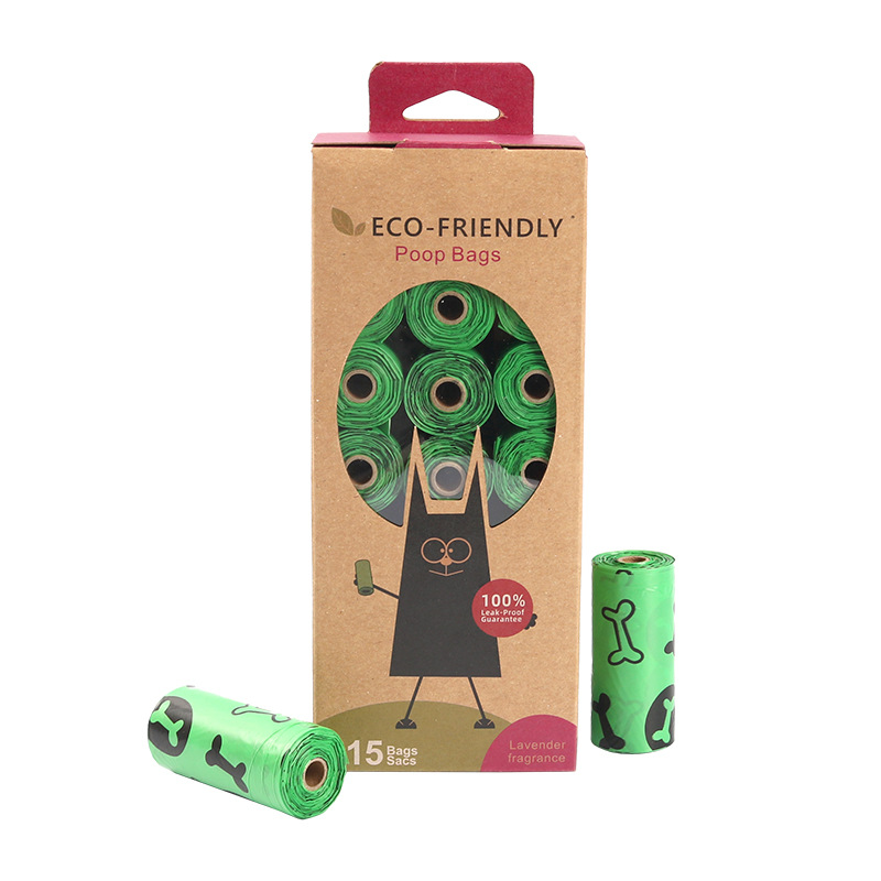 Custom scented disposable compostable pet poop garbage bag garbage dispenser