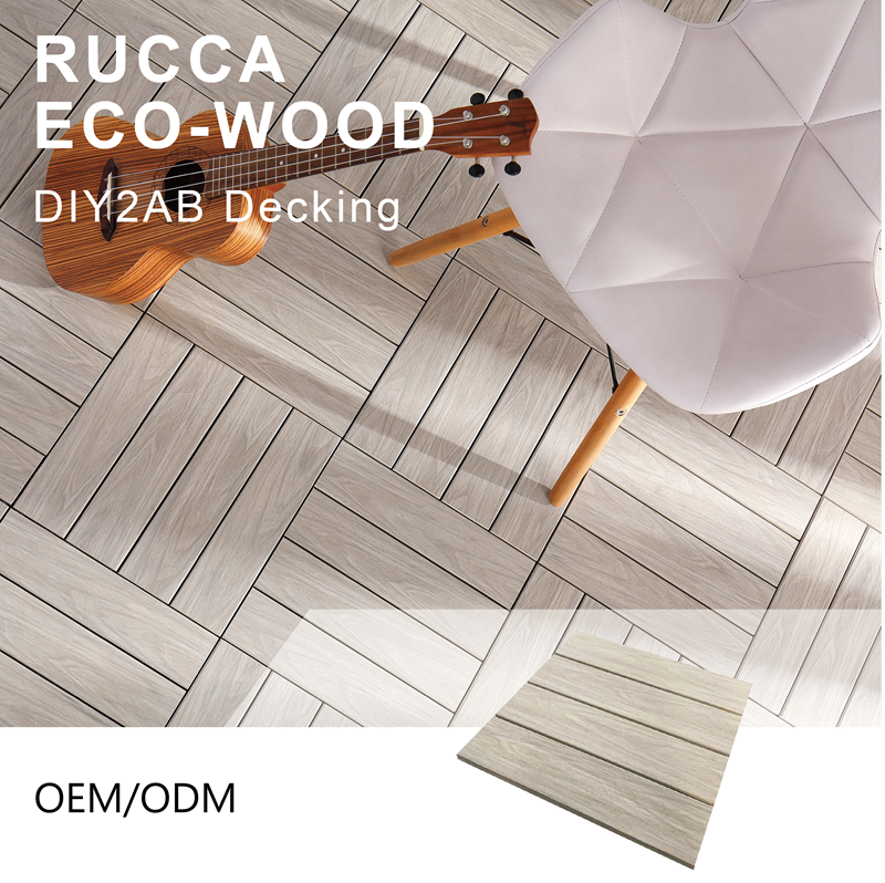 Rucca, высокое качество, древесно-пластиковая дешевая композитная самодельная садовая настил, соединяющаяся напольная плитка