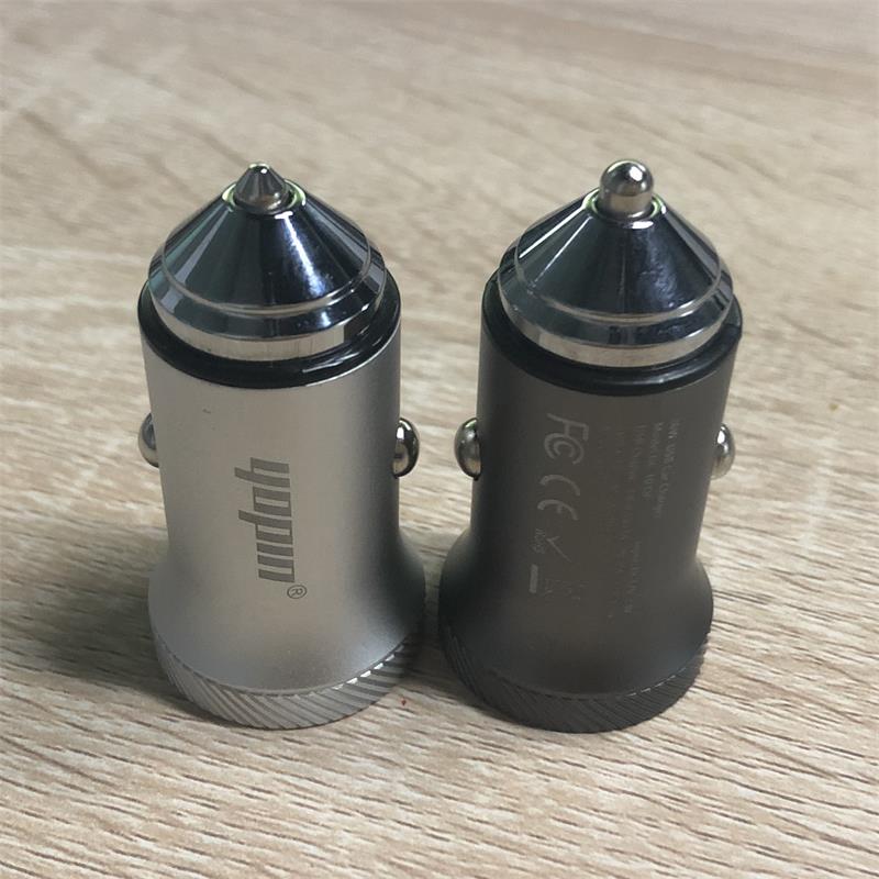 Новый мини-дизайн Мульти Защита алюминиевый сплав 2 usb qc3.0 pd быстрое автомобильное зарядное устройство