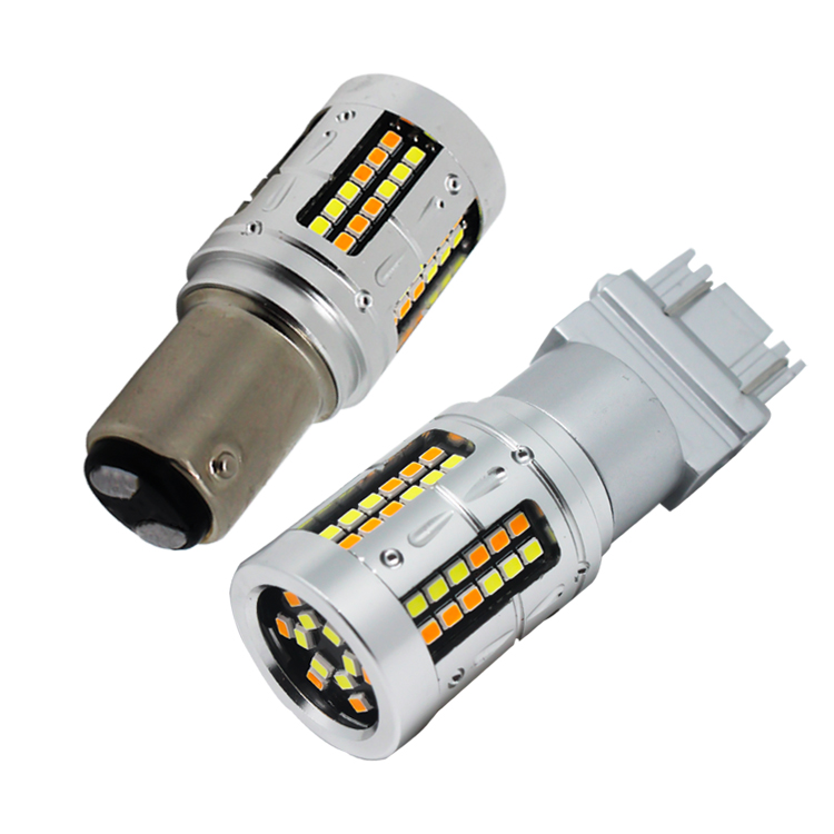 No Error 12v White Amber 1156 7440 P21w T25 T20 72smd 2016 Drl Switchback Turning Signal Light Outdoor 3156 Led Bulb Canbus
