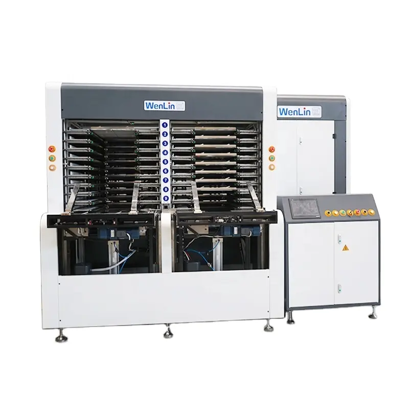 WENLIN automatic id card laminator Automated  tray  feeding , discharging and transfer.