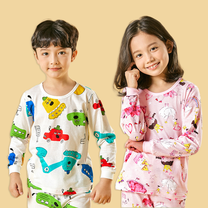 Organic cotton kids pajamas set cotton kids pajamas spring girls pajamas