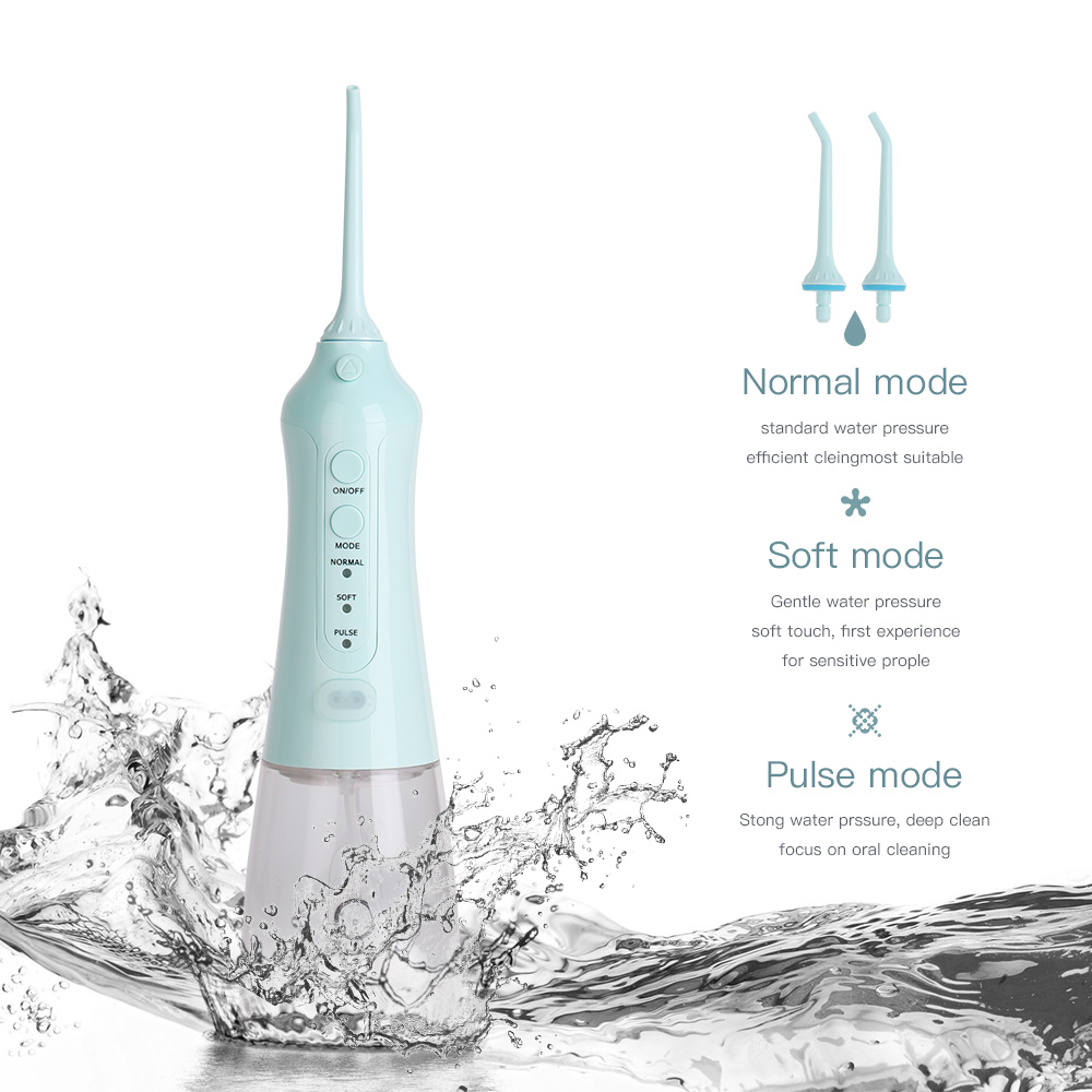 Oral Irrigator USB Rechargeable Water Flosser Portable Dental Water Jet 300ML Water Tank Waterproof Teeth Deep Cleaner