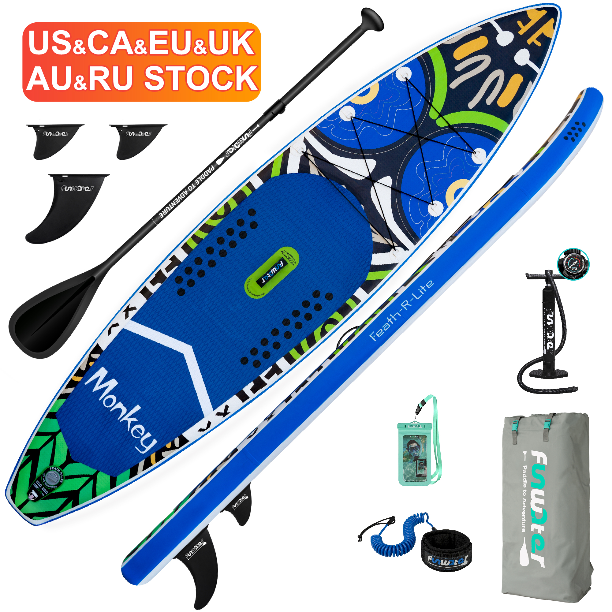 FUNWATER дропшиппинг OEM дешевые 11 'весло доски серфинг педаль доска водяная доска надувная синяя весла доска мягкая доска для серфинга isup