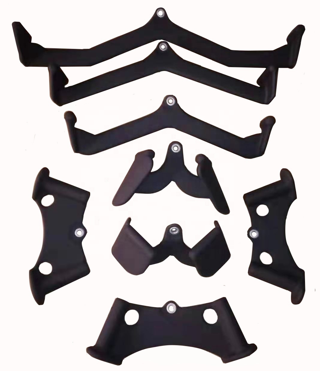 Gym accessories cable attachments 5-8 pieces handles per set black fitness equipment accessories