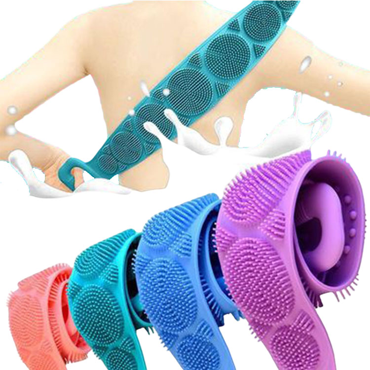 70cm Silicone Brushes Body Wash Scrubber Shower Exfoliating Belt Removes silicone bath towel Back Bath Shower Wash Body Belt
