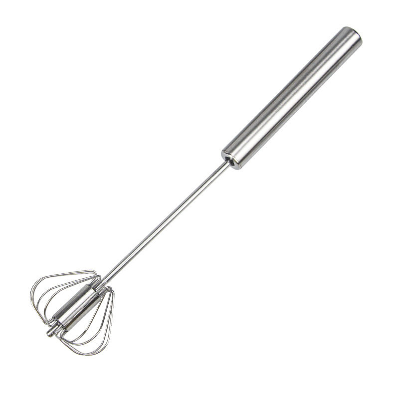 Stainless Steel Push-Down Zip Whisk Easy to Use Rotary Whisk Semi-automatic Hand Push Rotary Egg Whisk Blender