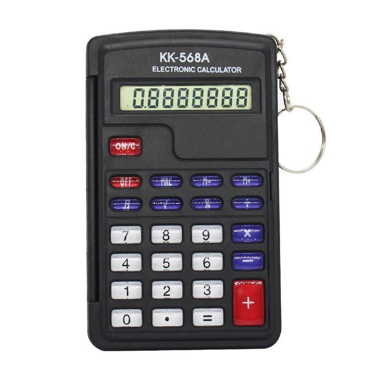 Promotional Gift Kids Love Keychain Flip Cover Pocket Size 8-digit Electronic Calculator
