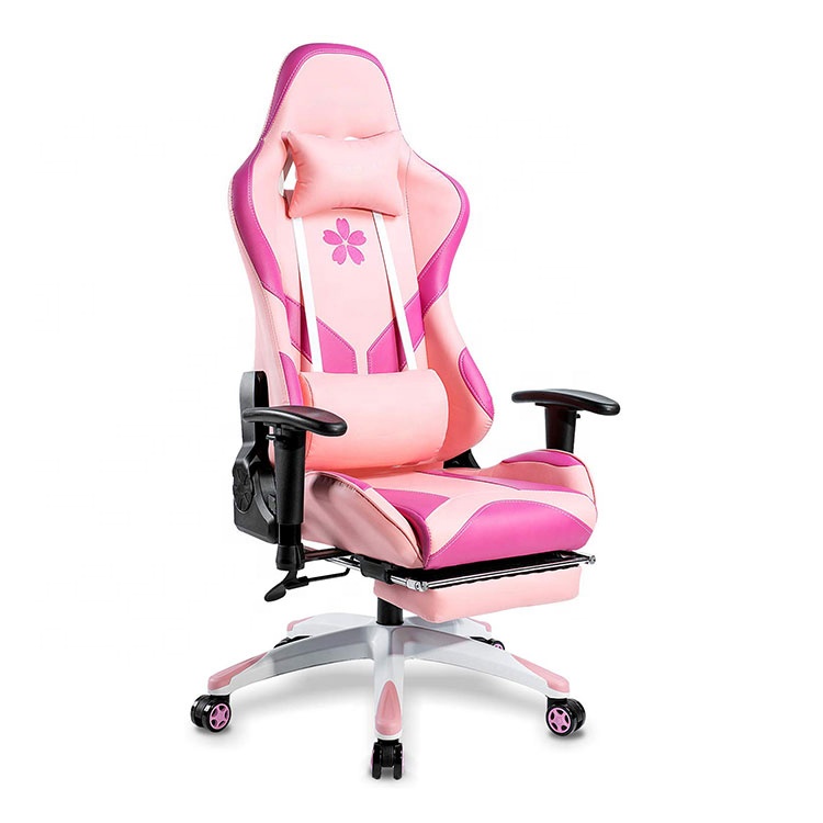 SXD розовый оригинальный мультяшный Модный милый поворотный Пользовательский логотип шезлонг игровой стул с подставкой для ног