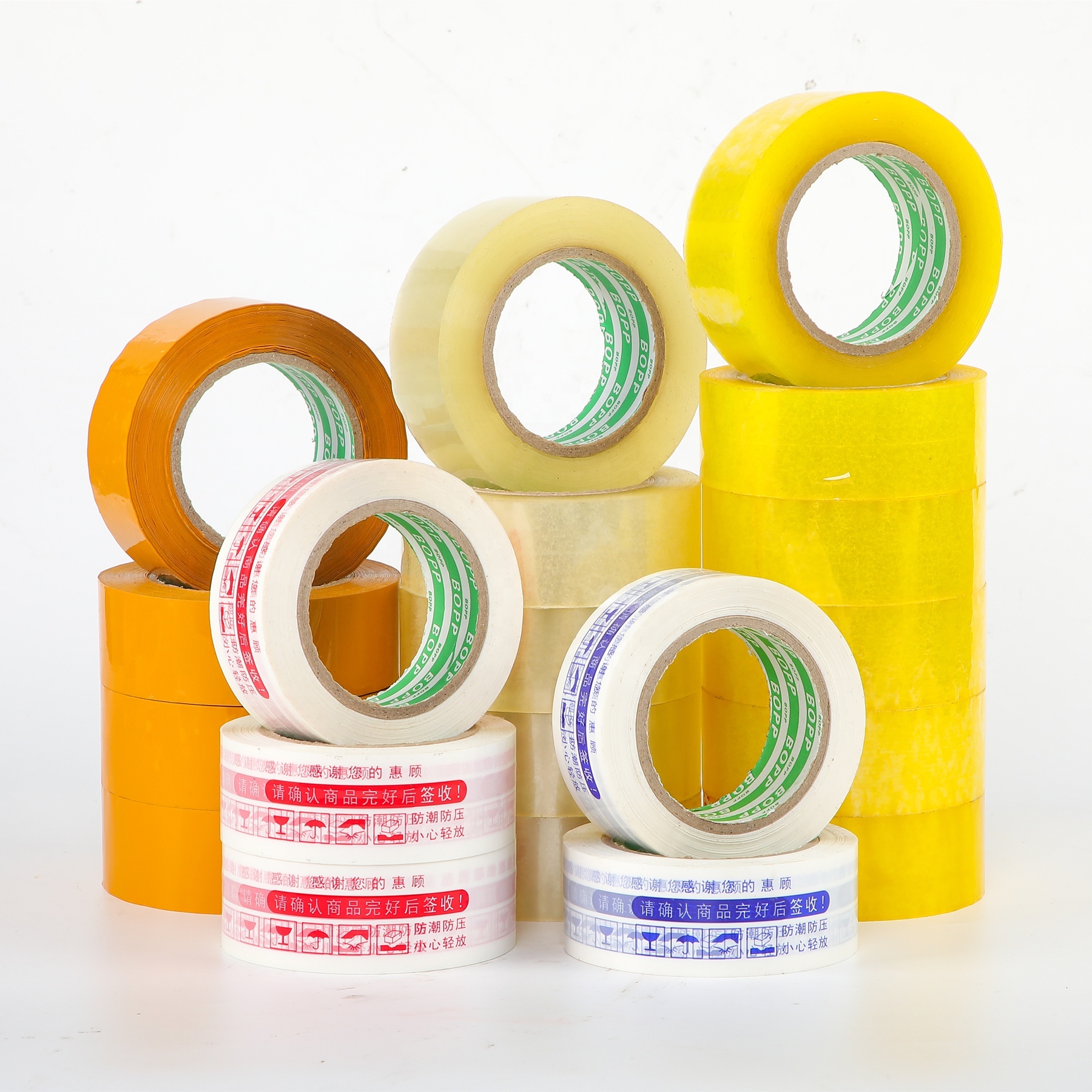 Strong opp package transparent custom clear carton shipping sealing BOPP customized packing self adhesive tape for box packaging