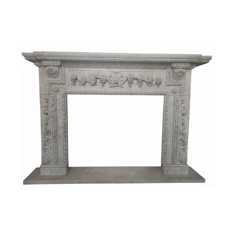 Wholesale white luxury marble fireplace mantel
