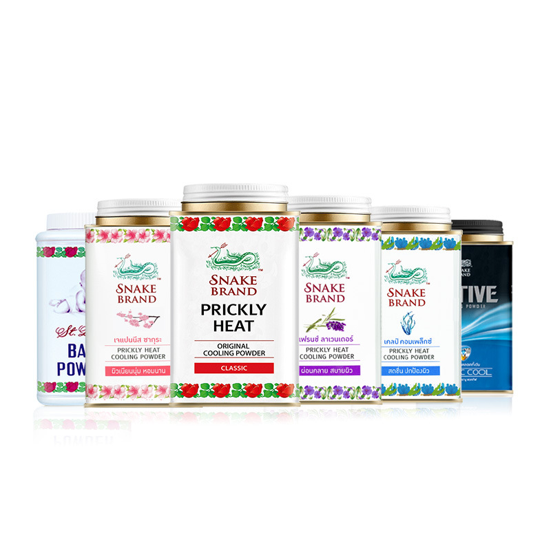 Thailand genuine snake brand snake powder talcum powder prickly heat powder children adult men and women antiperspirant 140g
