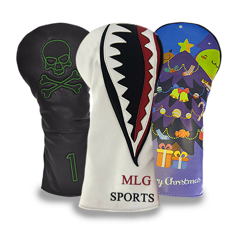 Golf headcover Custom design embroidered printing logo leather golf driver head covers