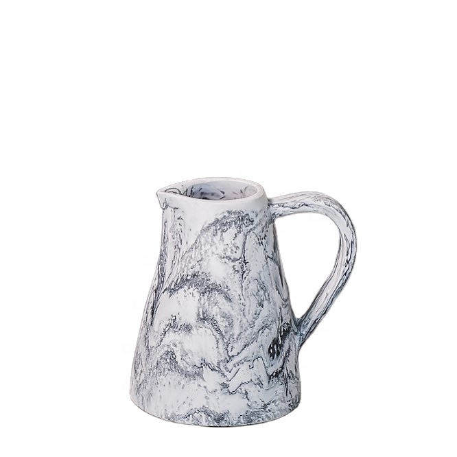 Acrylic Resin handmade water pitcher with marble texture auqa swirl jug handcrafted marble kettle use in home hotel and bar