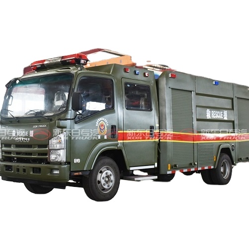 Isuzu военный цвет 190hp грузовик пожарная вода танкер 5cbm рулон затвора пожарная машина Isuzu пожарная команда автомобиль