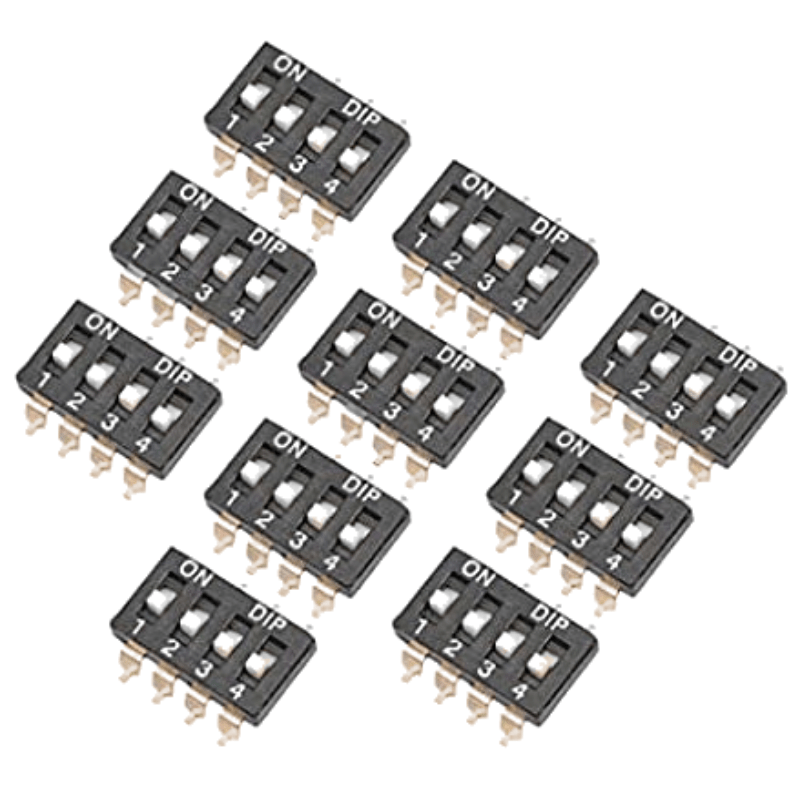 Hot sale tri-state gold plated 1P 2P 3P 4P 5P 6P SPST Black color electric slide dip switch for pcb board 25mA 24VDC