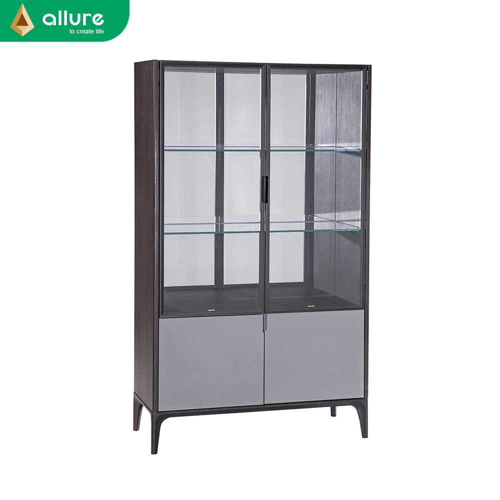 Allure High End High Quality Solid Wood European Apartment Interior Mini Wine Bar Cabinet Wooden Wine Rack