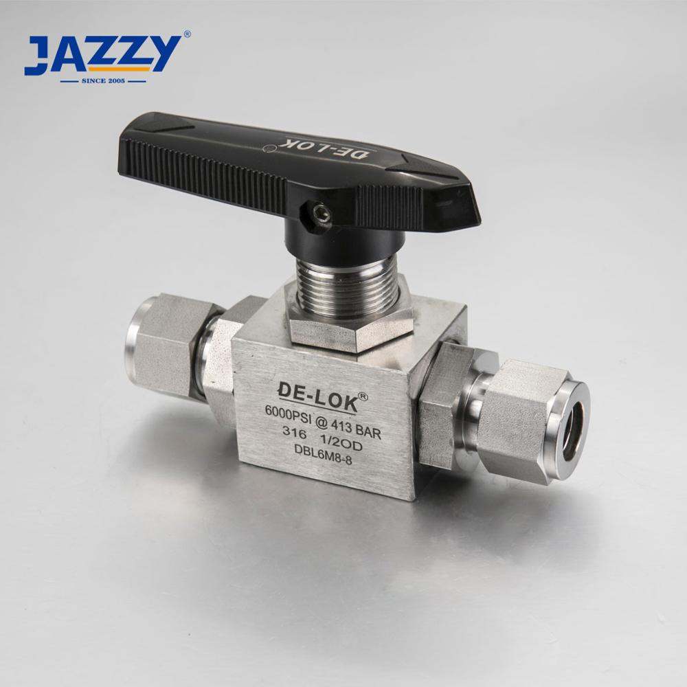 JAZZY высокого давления 6000PSI 2 way с резьбой из нержавеющей стали коллекторы инструмент OD конец swagelok шаровой клапан