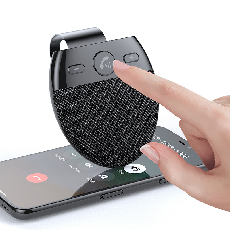 2 in 1 Wireless Multipoint Sun Visor Speakerphone Car Receiver with Bluetooth V5.0 Handsfree Car Kit MP3 Player